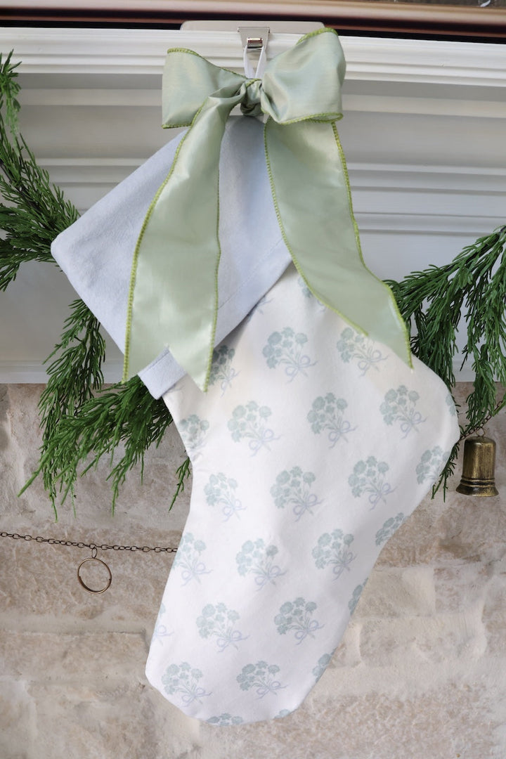 Blue and Green Floral Christmas Stocking | Chapple Chandler X Nicole Speake