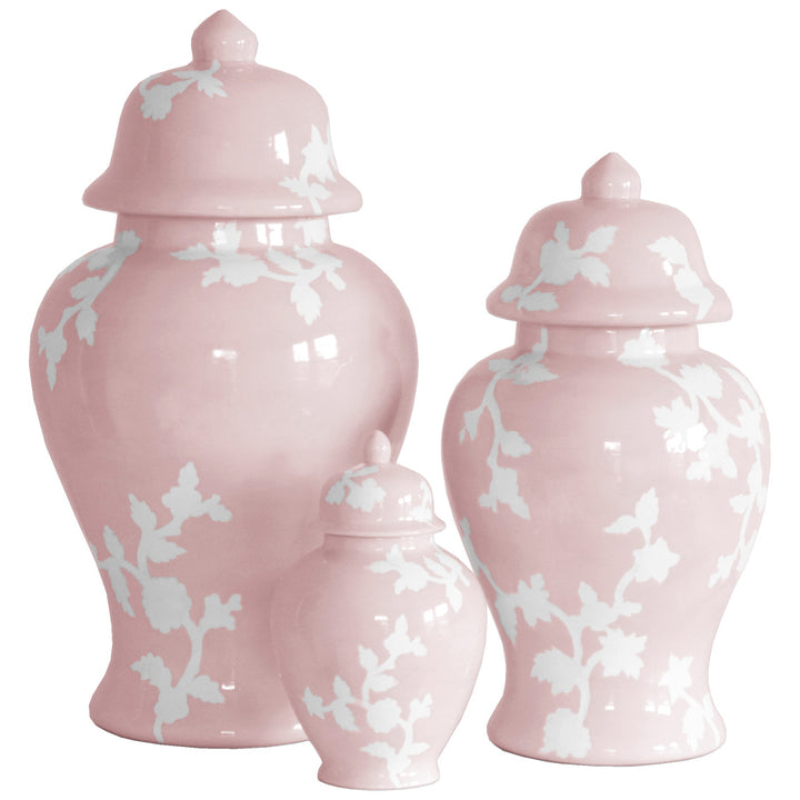 Chinoiserie Dreams Ginger Jars in Cherry Blossom Pink