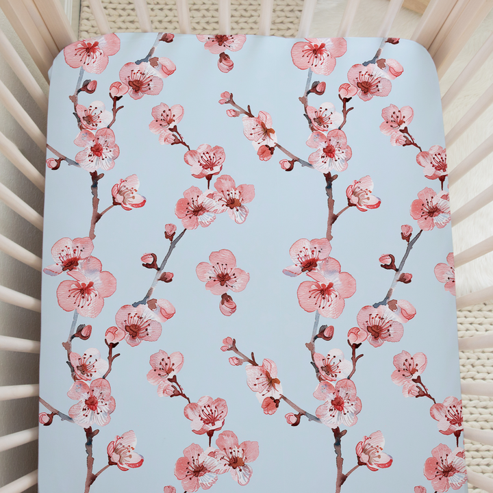 Cherry Blossom Crib Sheet in Sakura