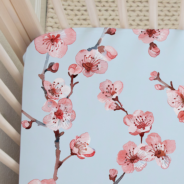 Cherry Blossom Crib Sheet in Sakura