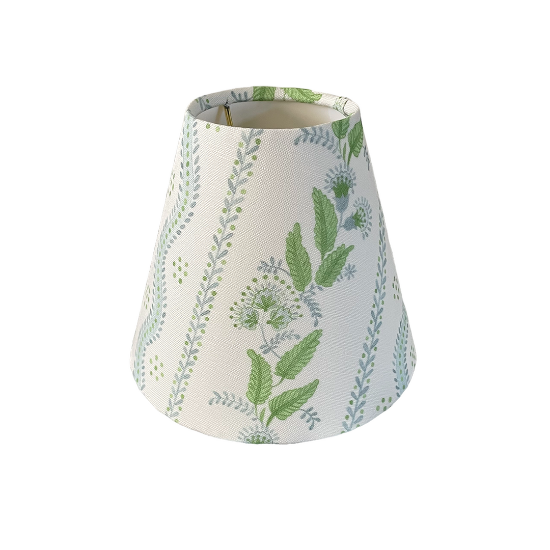 Blue and Green Floral Sconce Shade in Emma Stripe