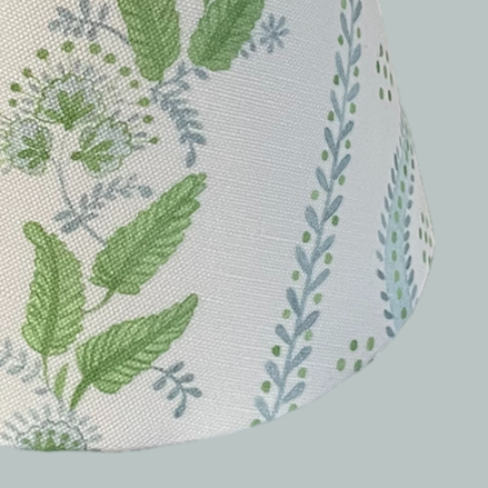 Blue and Green Floral Sconce Shade in Emma Stripe