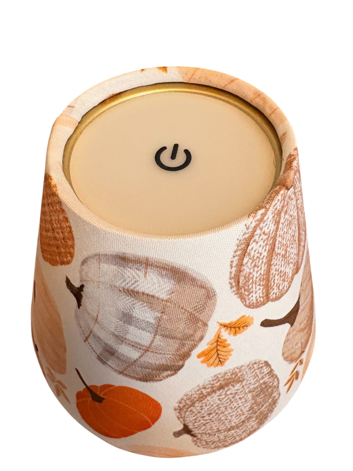 Fall LED Lampshade Covers in Pumpkin &amp; Plaid