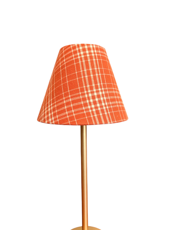 Fall LED Lampshade Covers in Pumpkin &amp; Plaid
