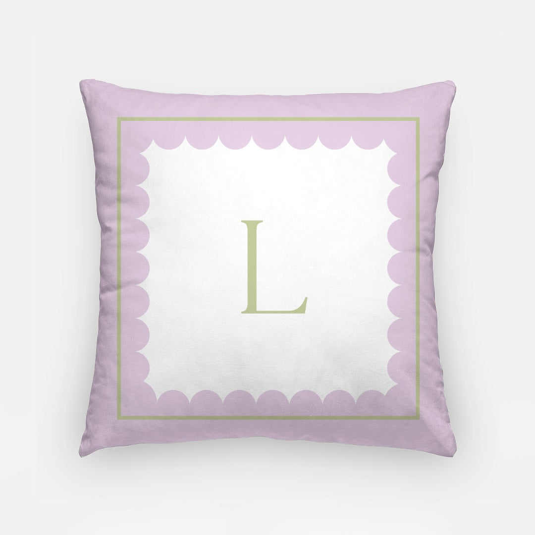 Monogram Pillow in Lilac and Green