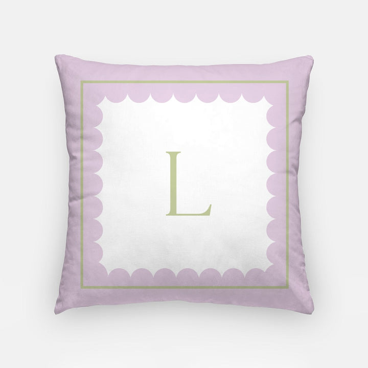 Monogram Pillow in Lilac and Green