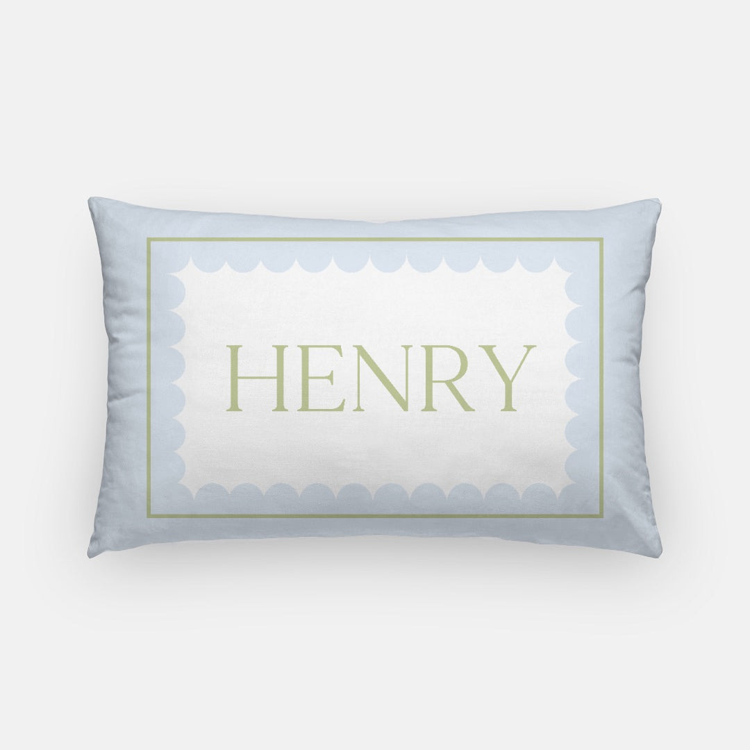 Monogram Pillow in Blue Green