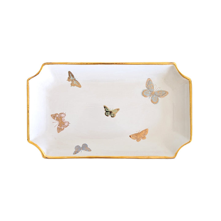 Gilded Butterflies Trays with 22K Gold