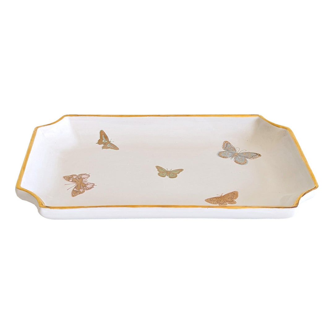 Gilded Butterflies Trays with 22K Gold