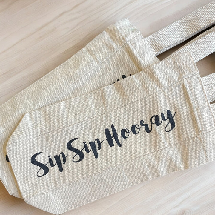 Canvas Wine Tote | Sip Sip Hooray