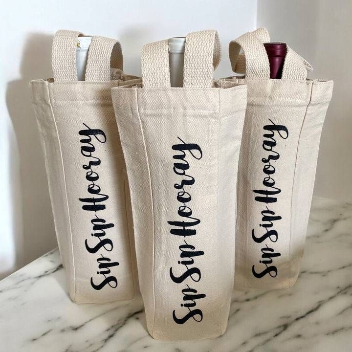 Canvas Wine Tote | Sip Sip Hooray