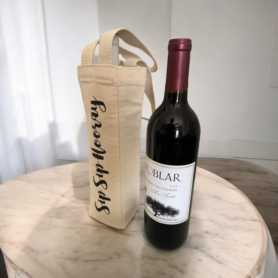 Canvas Wine Tote | Sip Sip Hooray