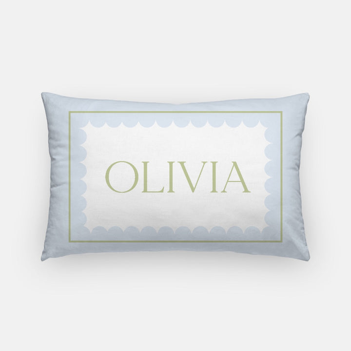 Personalized Pillow in Blue Green