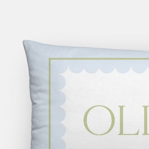 Personalized Pillow in Blue Green