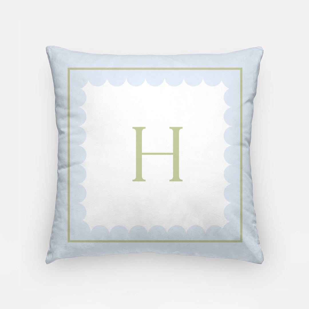 Monogram Pillow in Blue Green