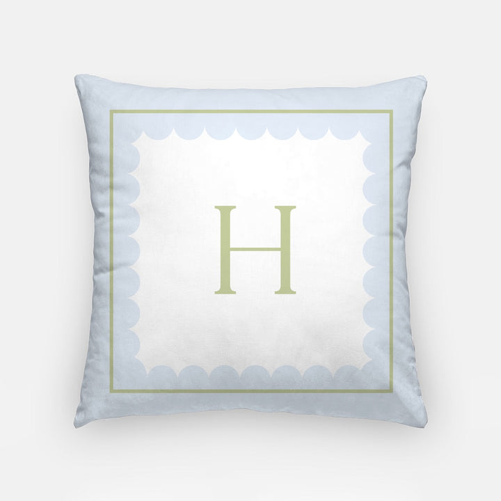 Monogram Pillow in Blue Green