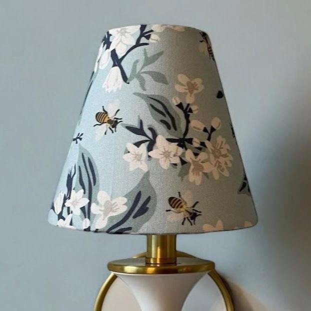 Blue Floral Sconce Shade in Honey Bee