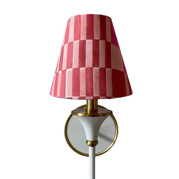 Pink Sconce Shade in Block Print