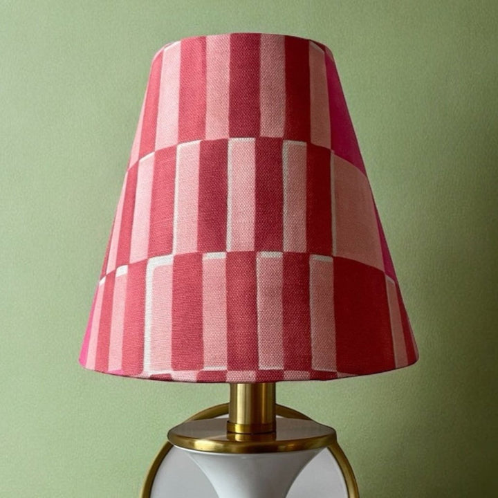 Pink Sconce Shade in Block Print