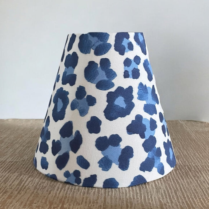 Blue Sconce Shade in Leopard Print