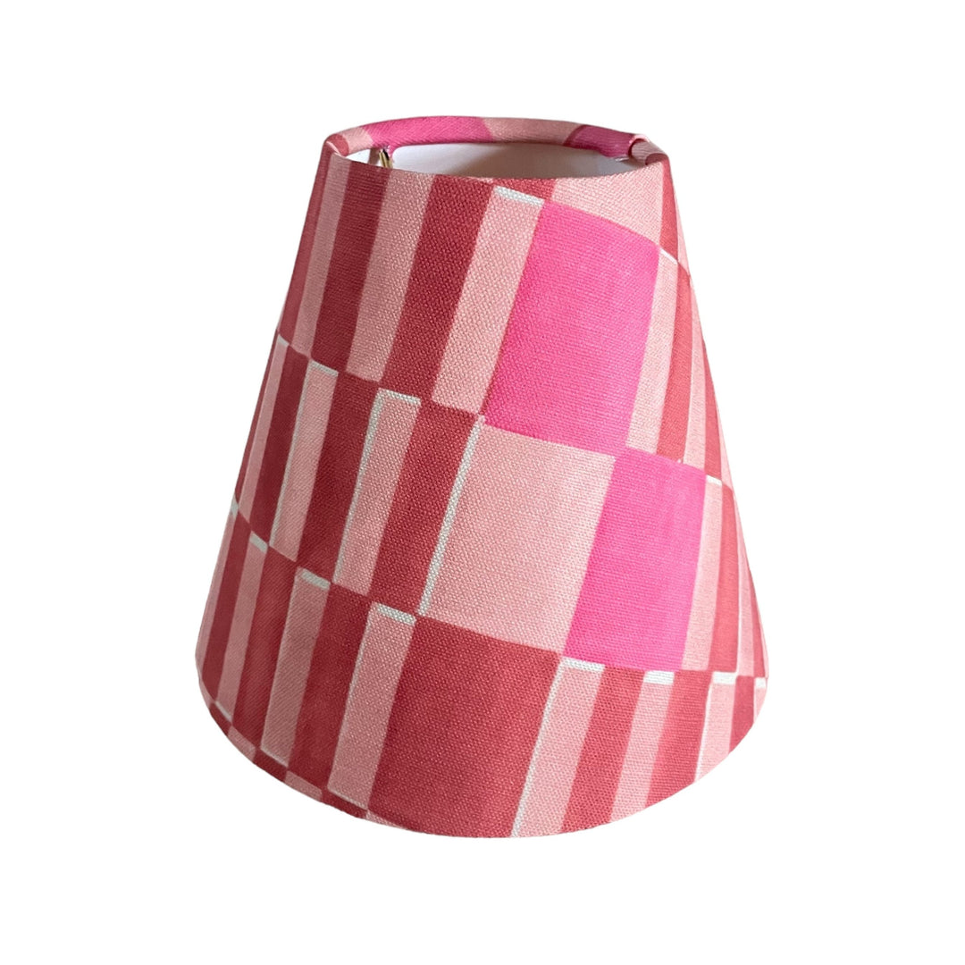 Pink Sconce Shade in Block Print