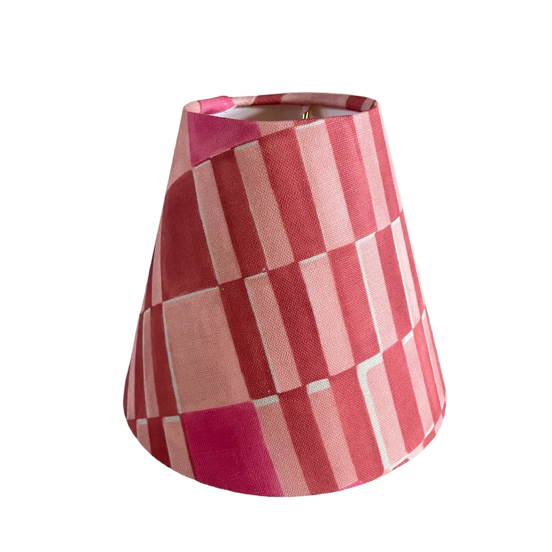 Pink Sconce Shade in Block Print