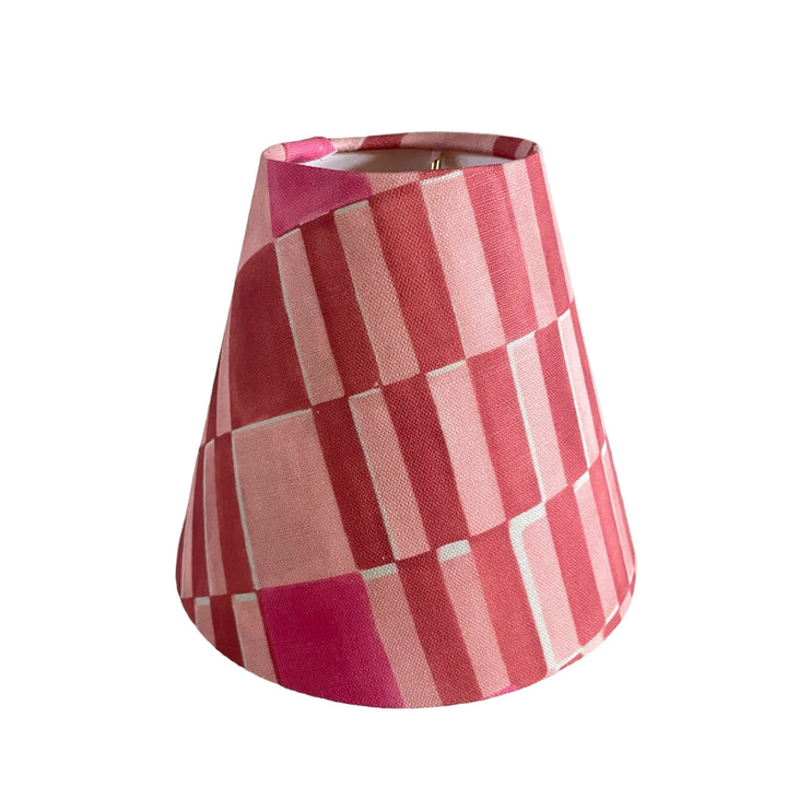 Pink Sconce Shade in Block Print