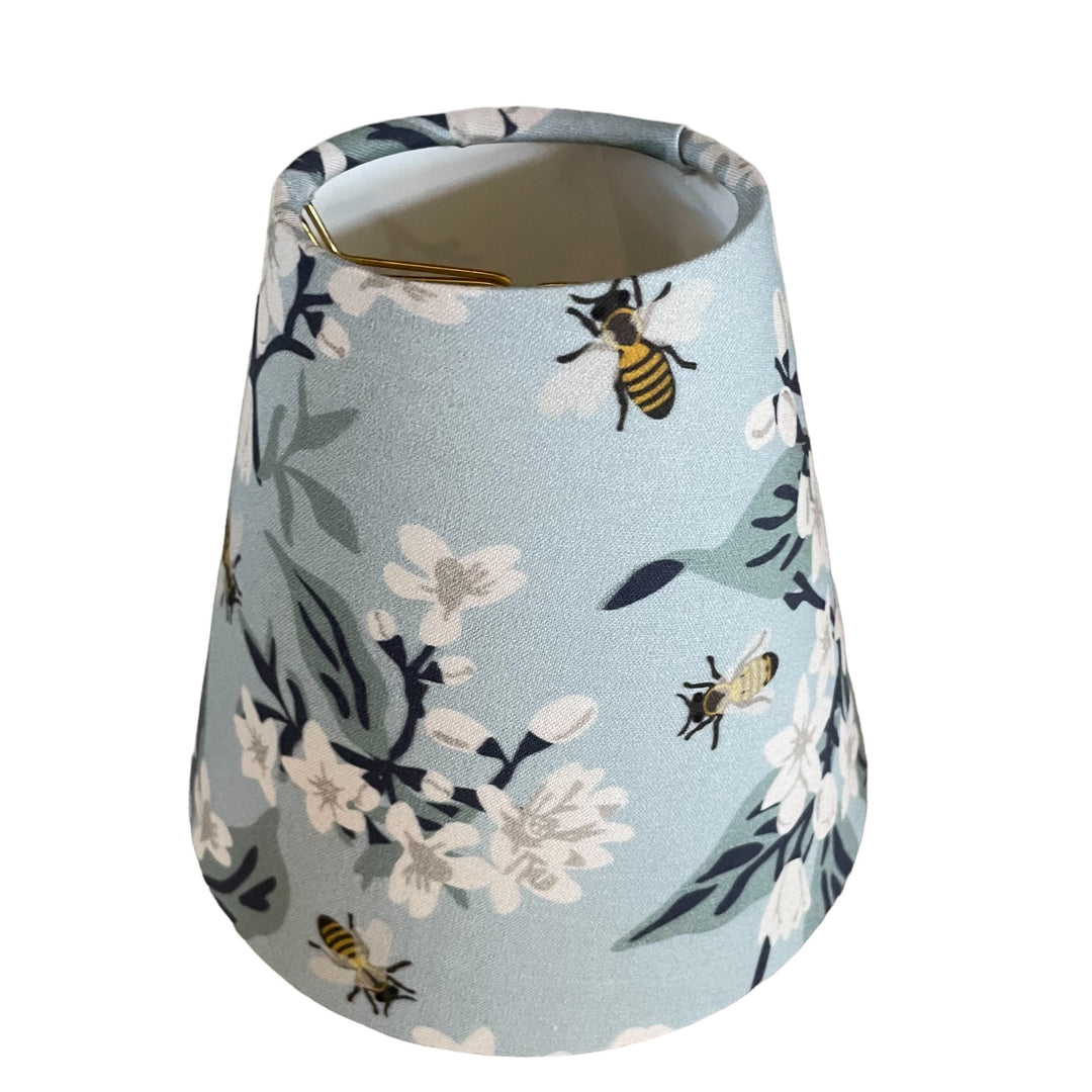 Blue Floral Sconce Shade in Honey Bee