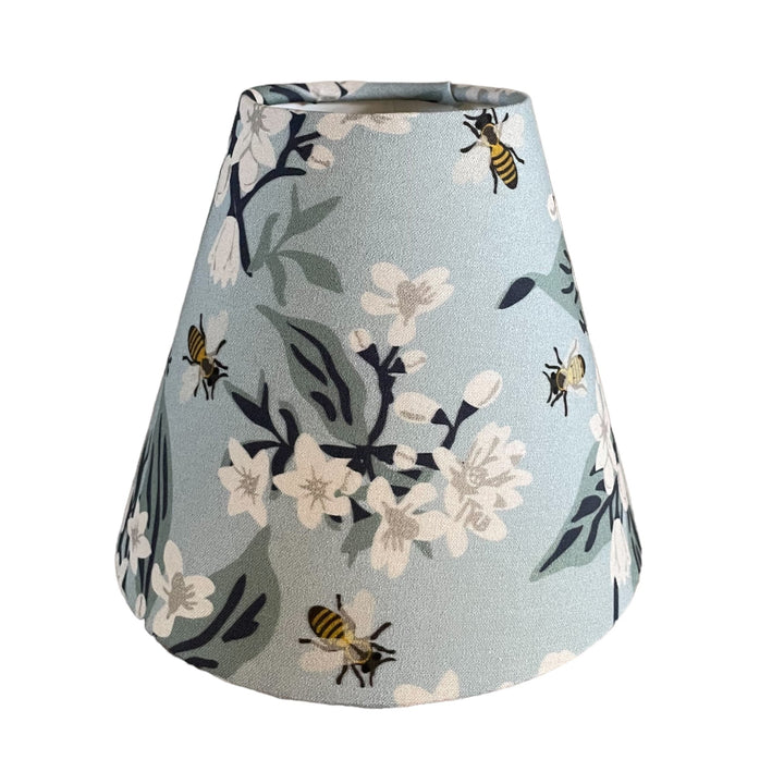 Blue Floral Sconce Shade in Honey Bee