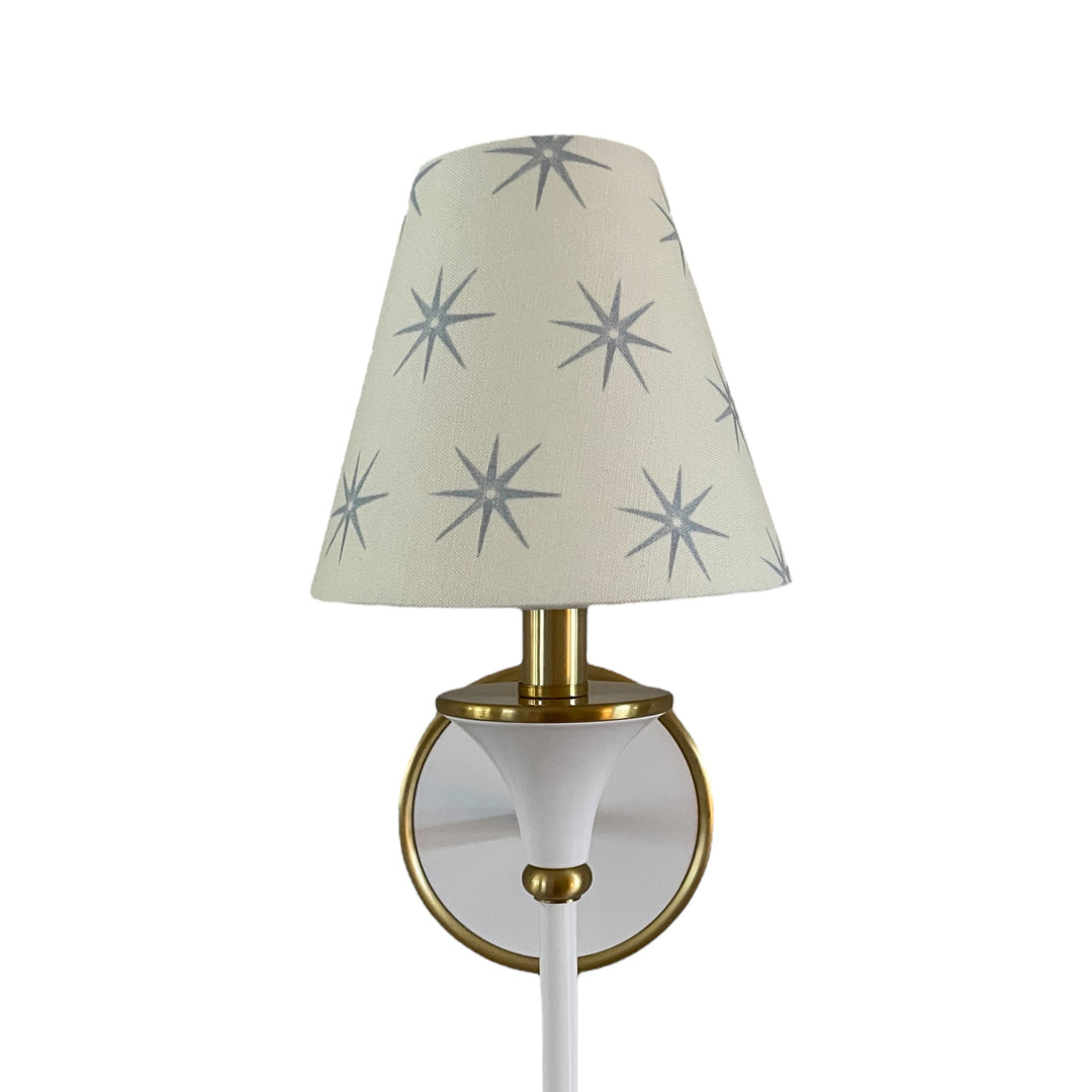 Blue and Beige Sconce Shade in Star