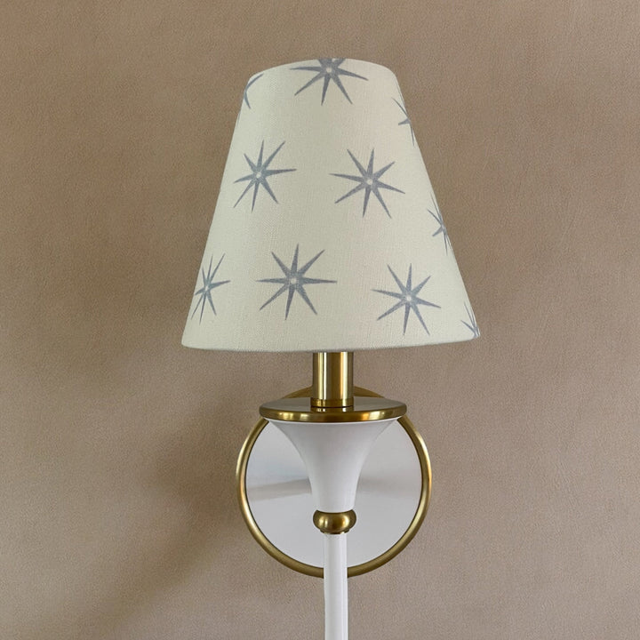 Blue and Beige Sconce Shade in Star