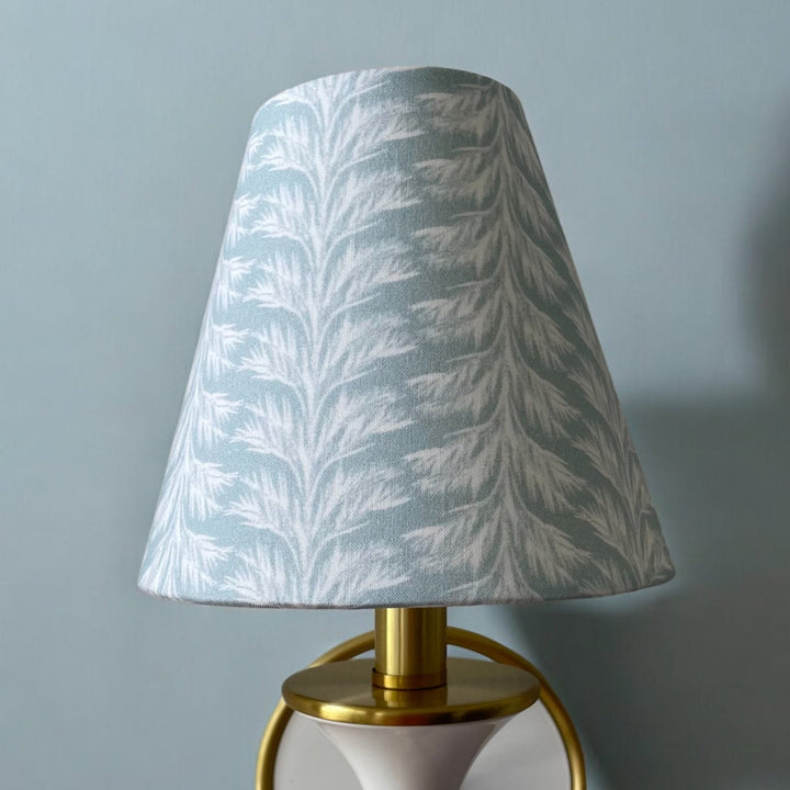 Sky Blue Sconce Shade in Sabal Stripe