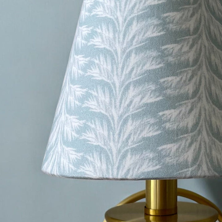 Sky Blue Sconce Shade in Sabal Stripe