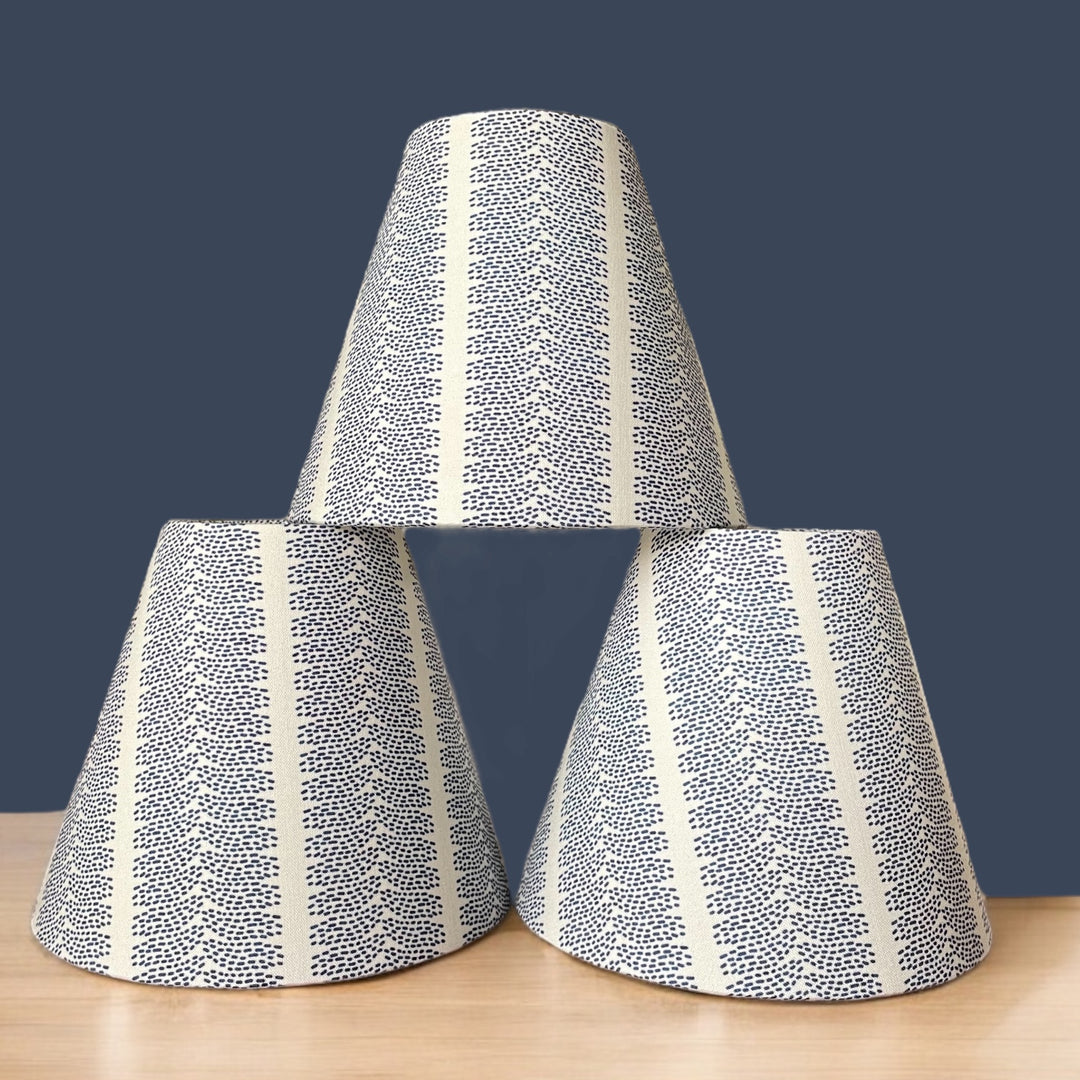 Blue Striped Sconce Shade in Dottie