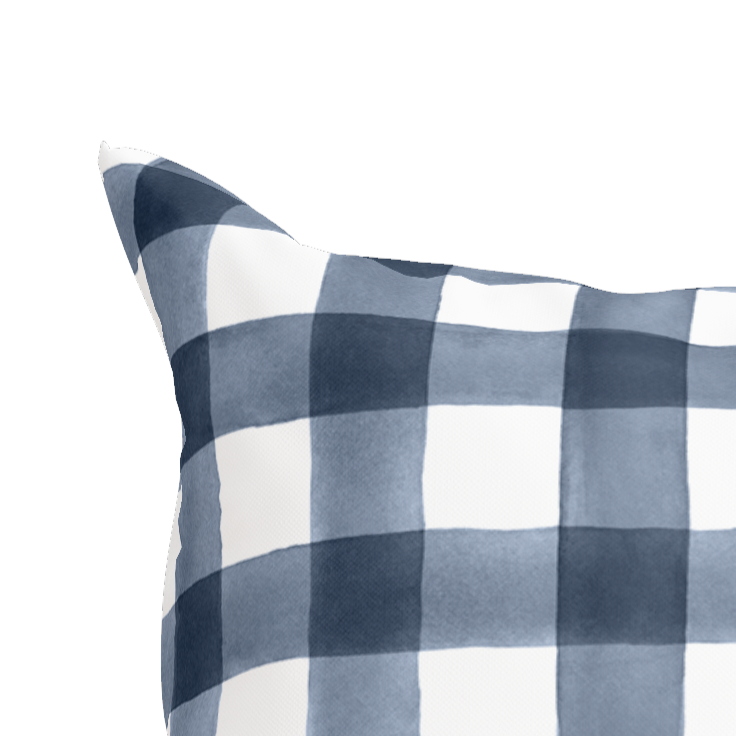 Classic Navy Check Pillow