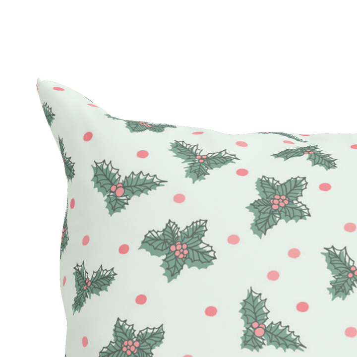 Pastel Christmas Pillow in Holly Berry