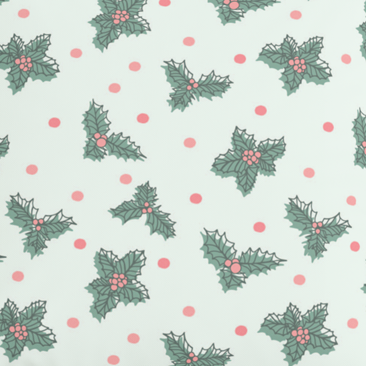 Pastel Christmas Pillow in Holly Berry