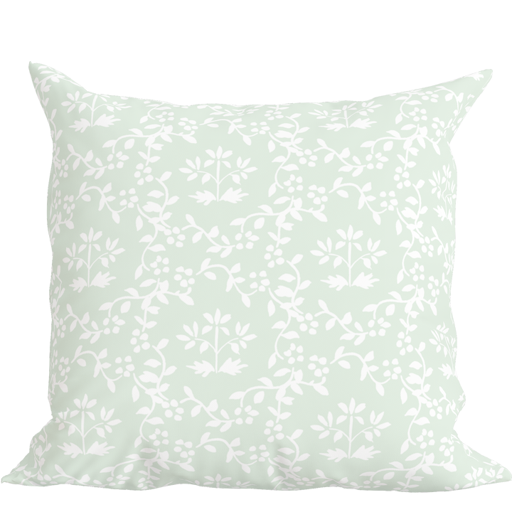 Green Floral Pillow in Primrose