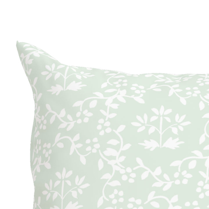 Green Floral Pillow in Primrose