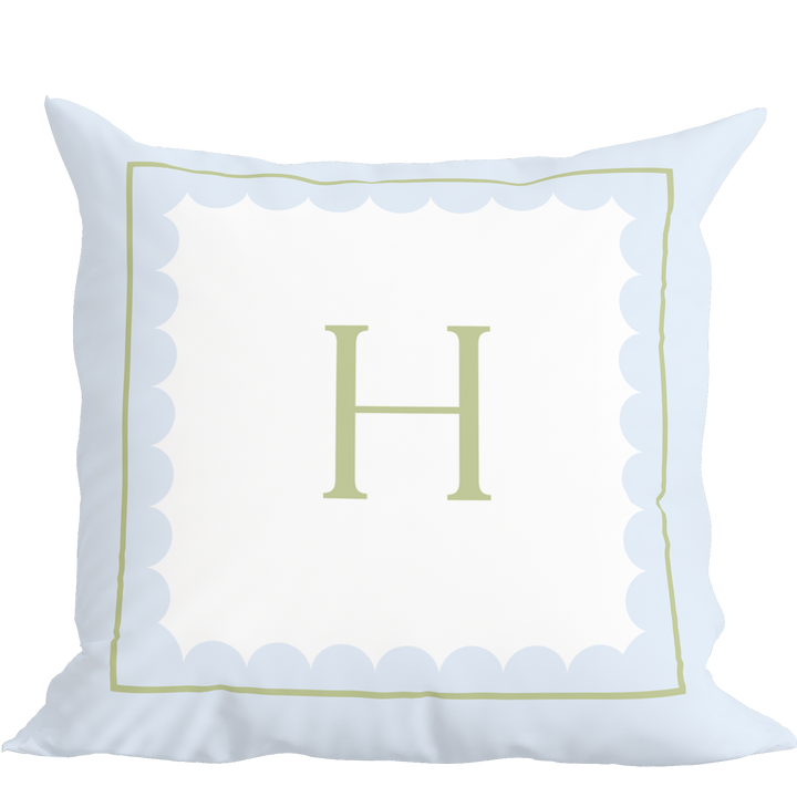 Monogram Pillow in Blue Green