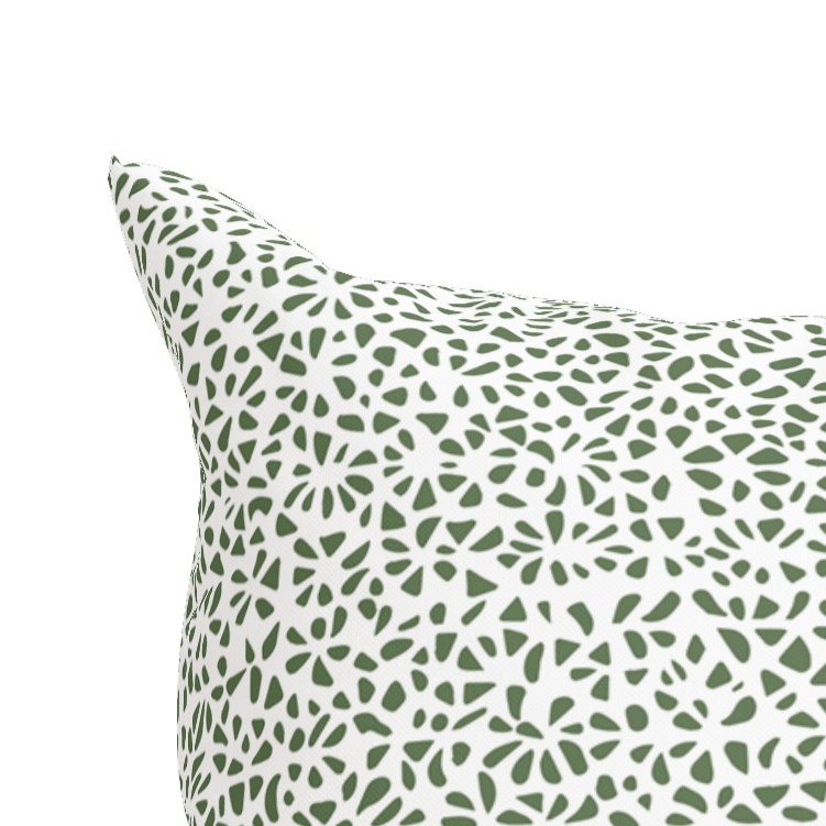 Modern Green Pillow in Petal Party