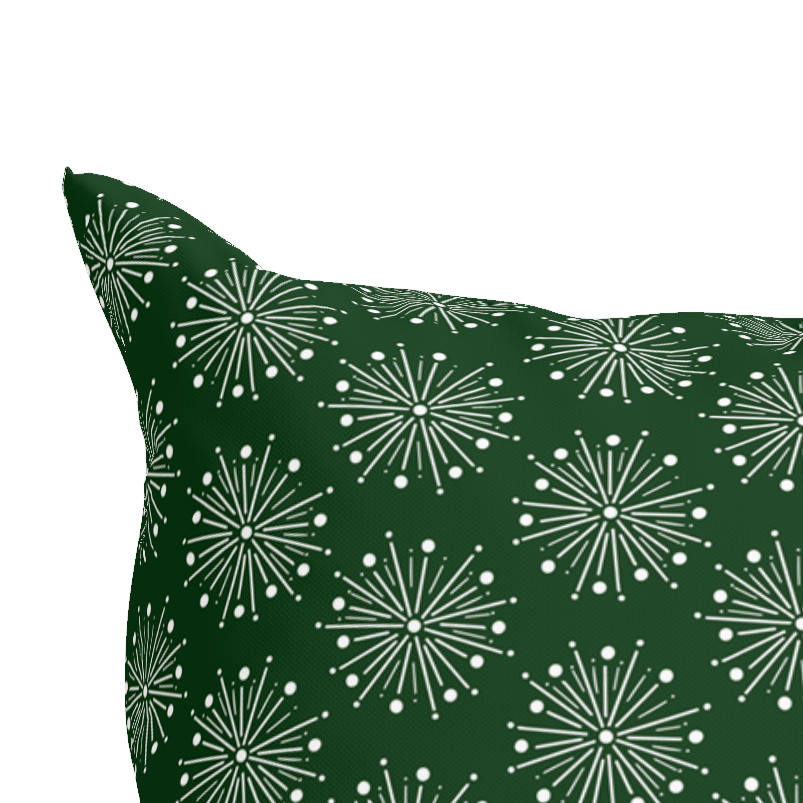 Vintage Snowflake Pillow in Evergreen