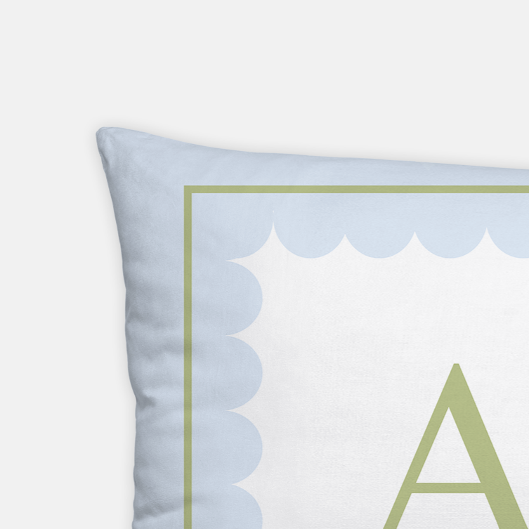 Sorority Letters Pillow in Blue Green