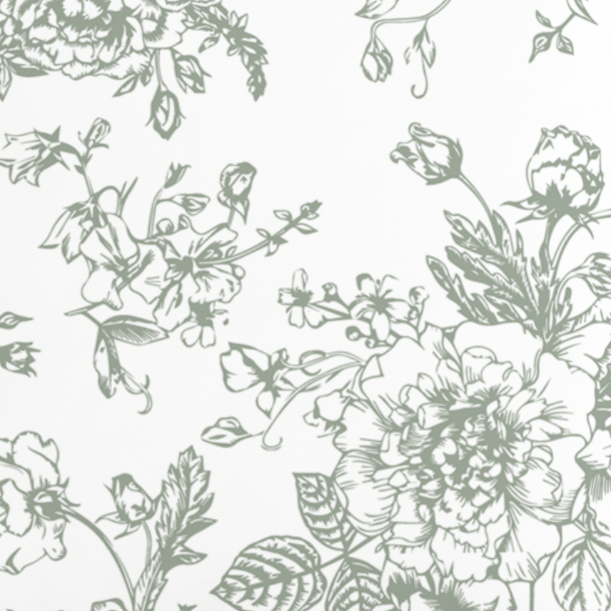 Green Floral Toile Pillow - Thumbnail 5