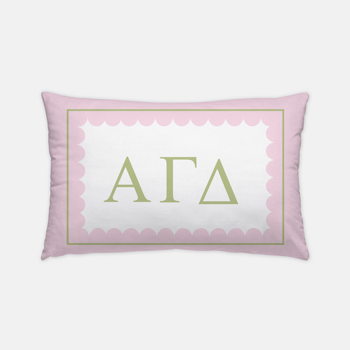 Sorority Letters Pillow in Blue Green