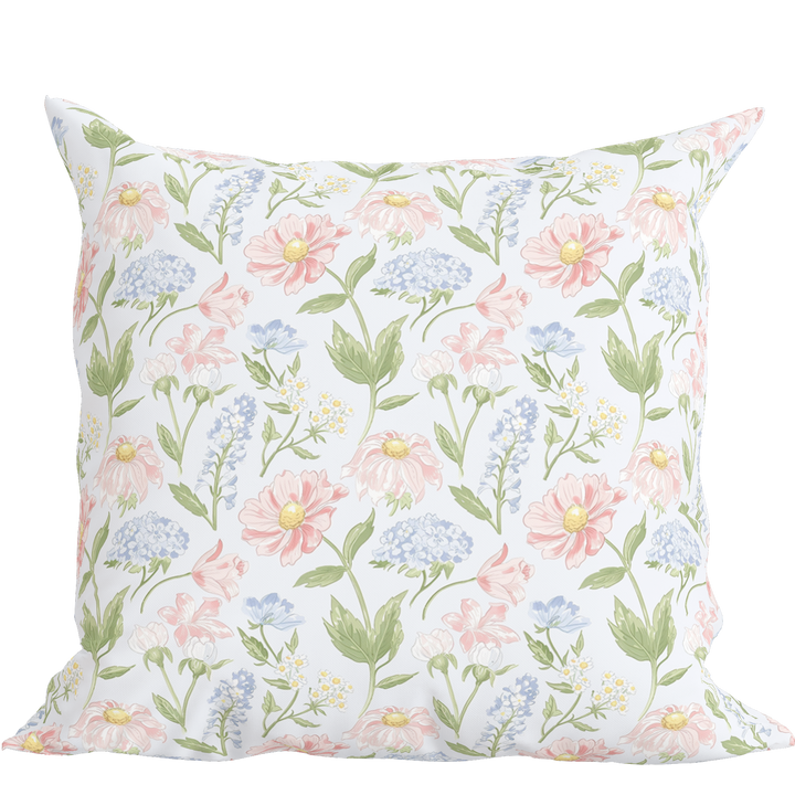 Pastel Floral Pillow in Meadow