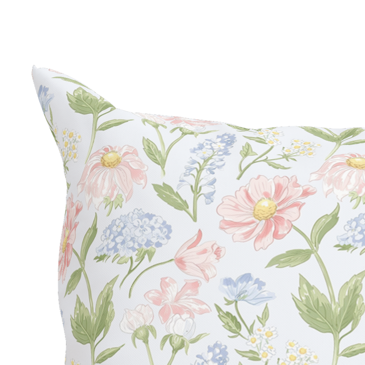 Pastel Floral Pillow in Meadow