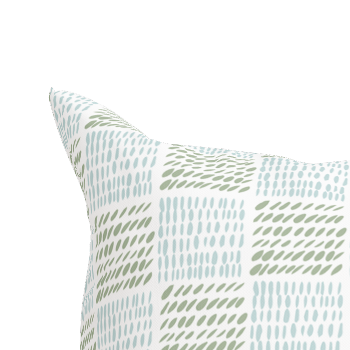 Checkers Pillow in Light Blue Green