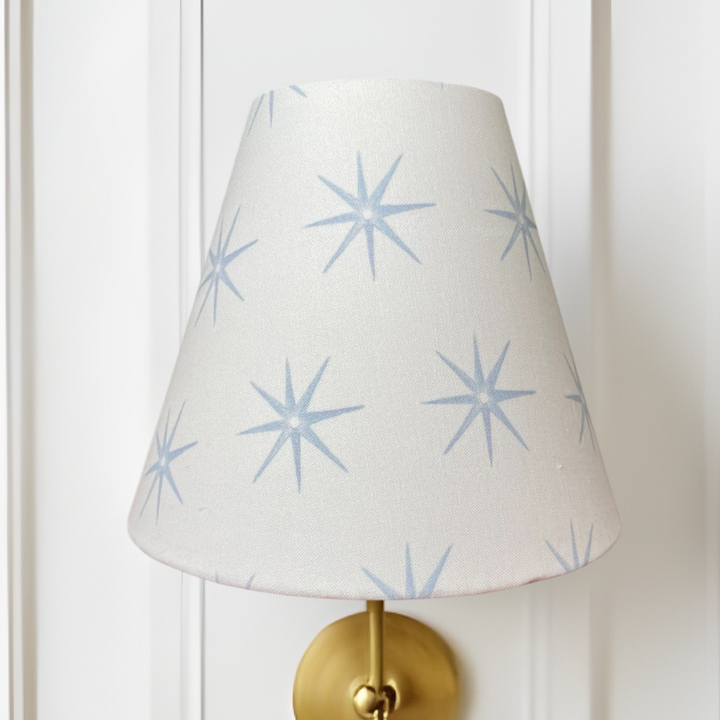 Blue and Beige Sconce Shade in Star