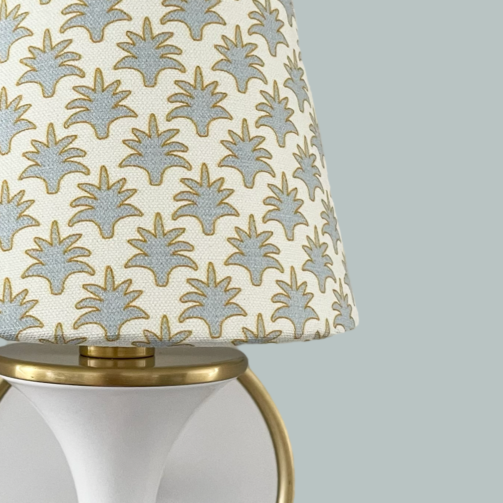 Blue and Beige Sconce Shade in Whitney